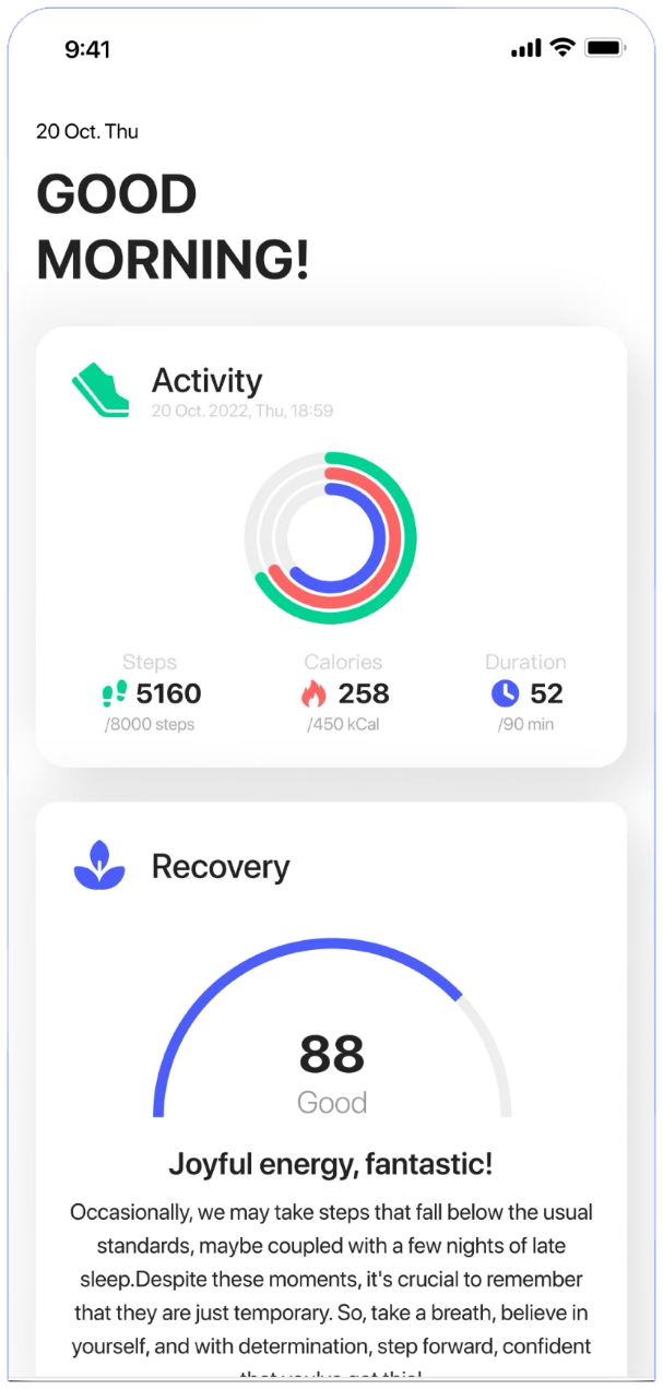 Today dashboard in Vanberray app